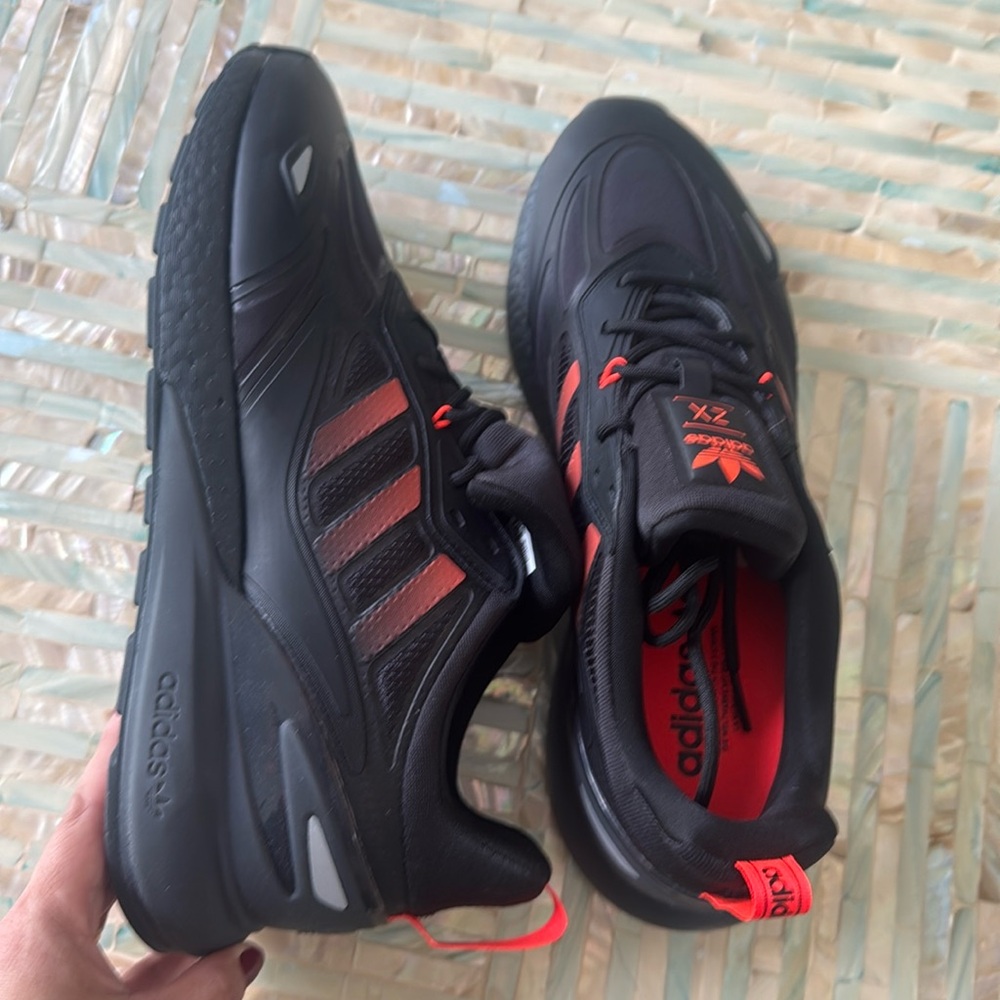 Adidas Black and Red Athletic Shoes